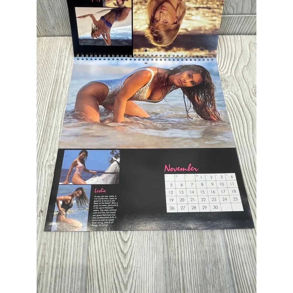 Vintage 1989 Beauty Under The Sun Swimwear Calendar H2O Retro 80s Fashion Models